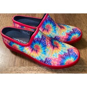 Bogs Womens Slip On Garden Clog Rain Shoe Size 9 Tie-Dye